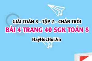 Bài 4 trang 40 Toán 8 Tập 2 Chân trời sáng tạo